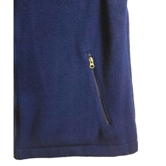 Lands' End Navy Fleece Vest Men's XLRegular Full Zip Pockets - Picture 6 of 7